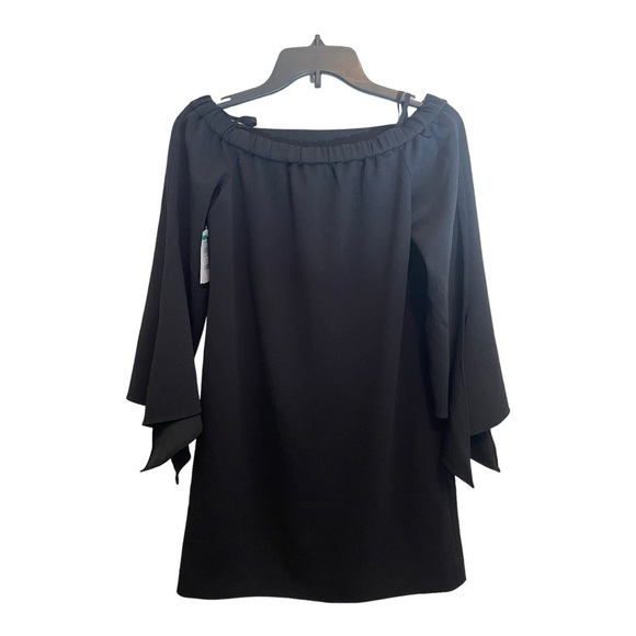 Tibi Structured Crepe Off-the-Shoulder Dress black - Picture 8 of 12